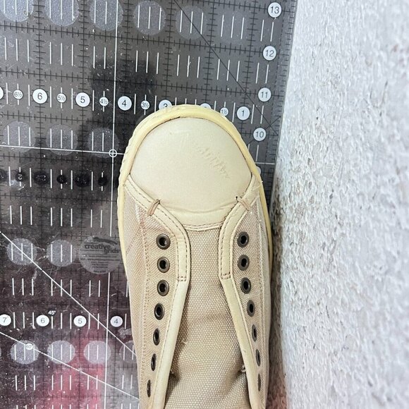 John Varvatos Men Size 7M Cream Washed Canvas Leather Pull On Laceless Shoes - Picture 15 of 15